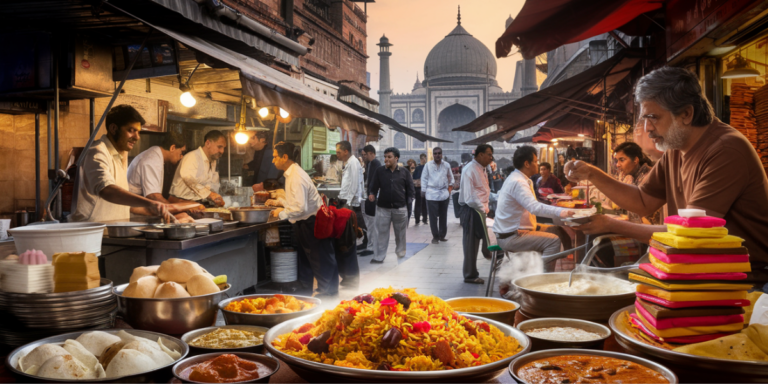 Old Delhi street food online delivery, authentic Mughlai cuisine, best Chandni Chowk delicacies, iconic flavors of Old Delhi, food ordering platform India